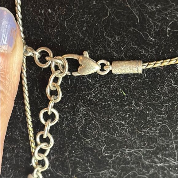 Brighton Silver Plated Heart Swirl Pendant Badge Necklace 31” Chain Extender - Picture 5 of 5